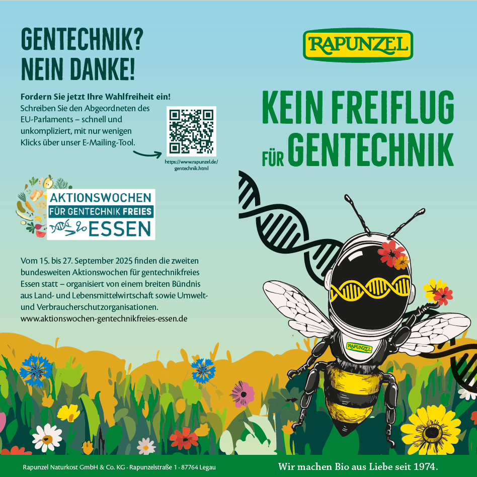 Flyer: Kein Freiflug für Gentechnik Rapunzel