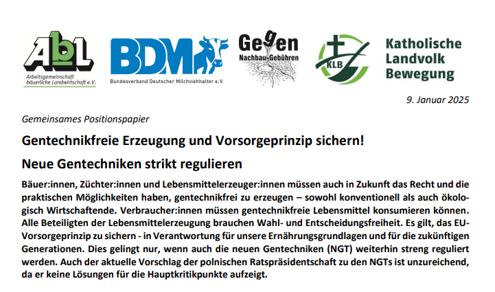 Gemeinsames Positionspapier